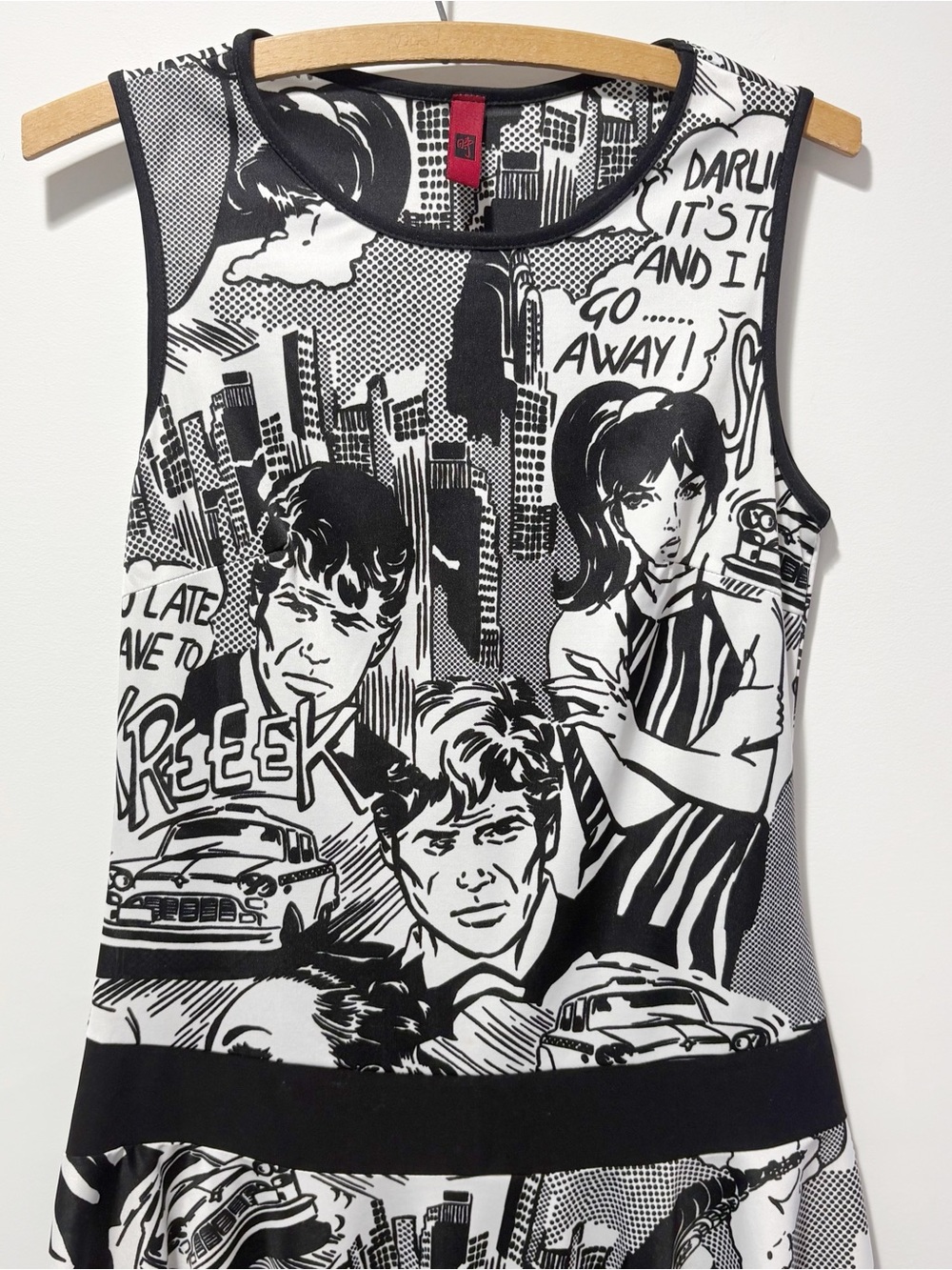 Just In Time Rare 90s Y2K Roy Lichtenstein Comic Style Skater Dress Size Medium - Picture 4 of 16